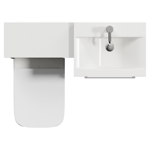 Napoli 390 Gloss Grey Pearl 1000mm 2 Drawer Vanity Unit Toilet Suite with Glide Basin Top View