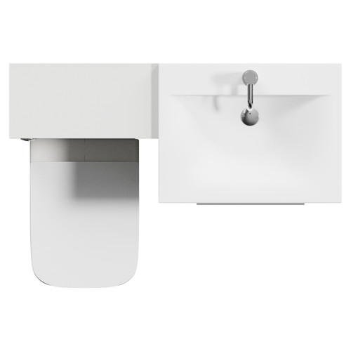 Napoli 460 Gloss Grey Pearl 1100mm 2 Drawer Vanity Unit Toilet Suite with Glide Basin Top View