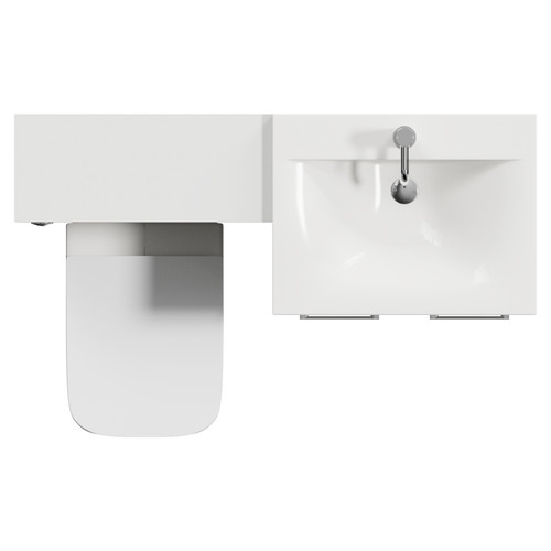 Napoli 460 Cento Gloss Grey Pearl 1200mm 2 Door Vanity Unit Toilet Suite with Glide Basin Top View