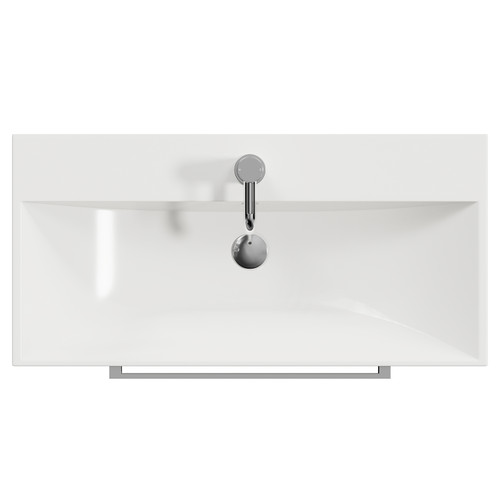 Napoli 390 Light Oak 800mm 2 Drawer Vanity Unit with Rimini Basin Top View