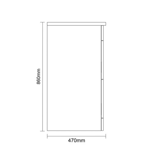 Napoli 460 Light Oak 1200mm 4 Drawer Vanity Unit for Countertop Basins Side on Dimensions
