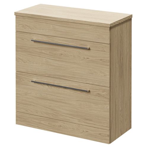 Napoli 390 Light Oak 800mm 2 Drawer Vanity Unit for Countertop Basins Right Hand View
