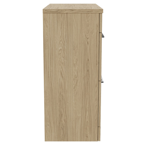 Napoli 390 Light Oak 800mm 2 Drawer Vanity Unit for Countertop Basins Side View