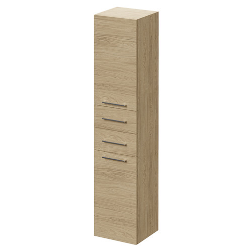 Napoli Light Oak 350mm x 1600mm Wall Mounted Storage Unit Right Hand View