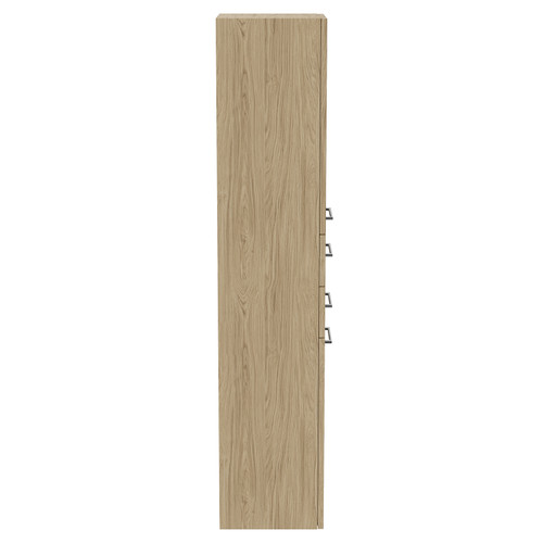 Napoli Light Oak 350mm x 1600mm Wall Mounted Storage Unit Side View