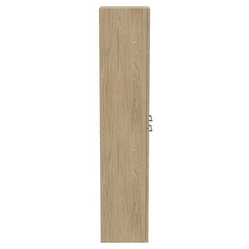 Napoli Light Oak 350mm x 1600mm Wall Mounted 2 Door Storage Unit Side View