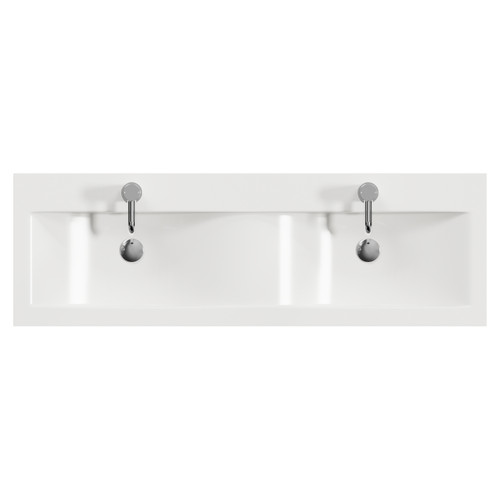 Napoli 390 Light Oak 1200mm 4 Door Vanity Unit with Double Glide Basins Top View