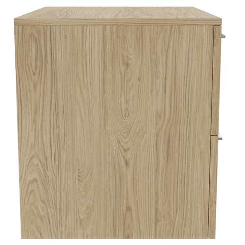 Napoli 460 Light Oak 600mm Wall Mounted 2 Drawer Vanity Unit for Countertop Basins Side View