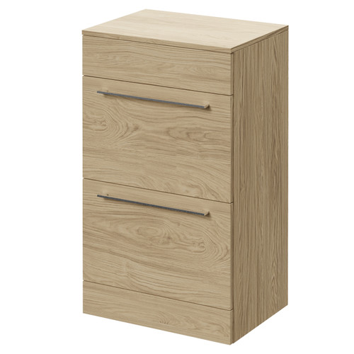 Napoli 390 Light Oak 500mm 2 Drawer Vanity Unit for Countertop Basins Right Hand View