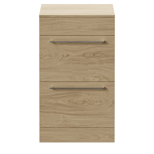 Napoli 390 Light Oak 500mm 2 Drawer Vanity Unit for Countertop Basins Front View