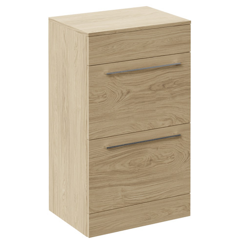 Napoli 390 Light Oak 500mm 2 Drawer Vanity Unit for Countertop Basins Left Hand View