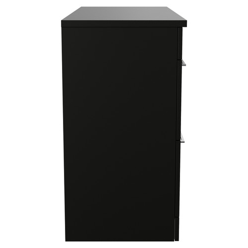 Napoli 460 Matt Black 1200mm 4 Drawer Vanity Unit for Countertop Basins Side View