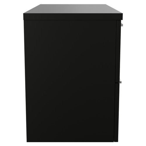 Napoli 390 Matt Black 800mm Wall Mounted 2 Drawer Vanity Unit for Countertop Basins Side View