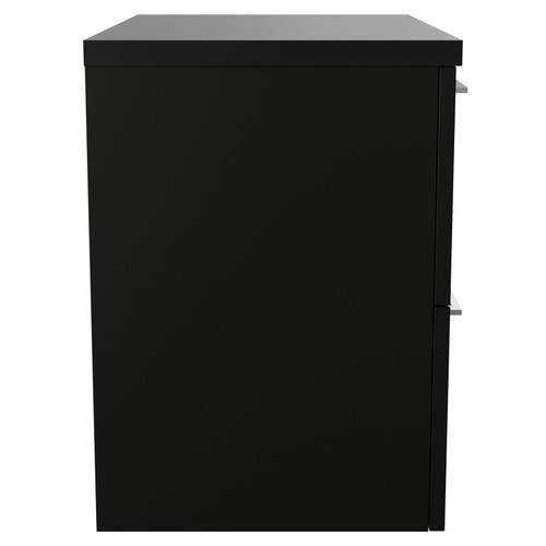 Napoli 390 Matt Black 600mm Wall Mounted 2 Drawer Vanity Unit for Countertop Basins Side View