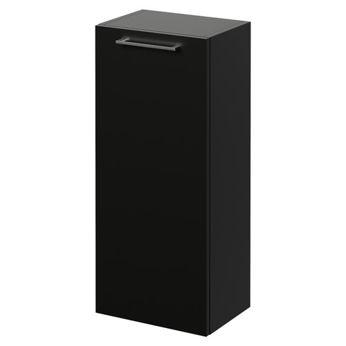 Napoli Matt Black 350mm Wall Mounted Single Door Side Cabinet Right Hand View