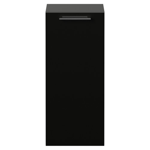 Napoli Matt Black 350mm Wall Mounted Single Door Side Cabinet Front View