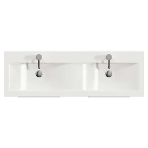 Napoli 390 Matt Black 1200mm Wall Mounted 4 Drawer Vanity Unit with Double Glide Basins Top View