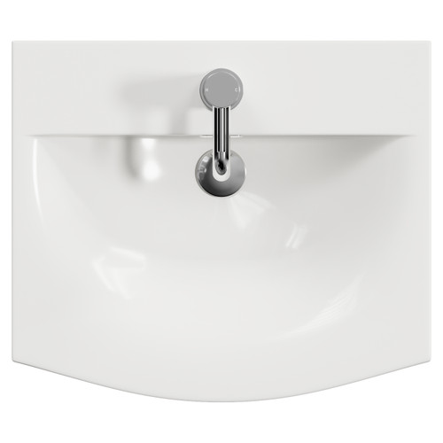 Napoli 390 Matt Black 500mm 2 Drawer Vanity Unit with Arc Basin Top View