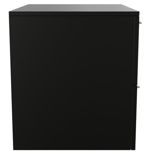 Napoli 460 Matt Black 600mm Wall Mounted 2 Drawer Vanity Unit for Countertop Basins Side View