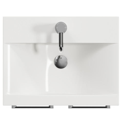 Napoli 390 Matt Black 500mm 2 Door Vanity Unit with Glide Basin Top View