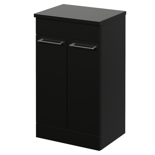 Napoli 390 Matt Black 500mm 2 Door Vanity Unit for Countertop Basins Right Hand View