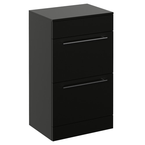 Napoli 390 Matt Black 500mm 2 Drawer Vanity Unit for Countertop Basins Left Hand View