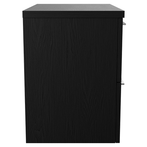 Napoli 390 Nero Oak 600mm Wall Mounted 2 Drawer Vanity Unit for Countertop Basins Side View