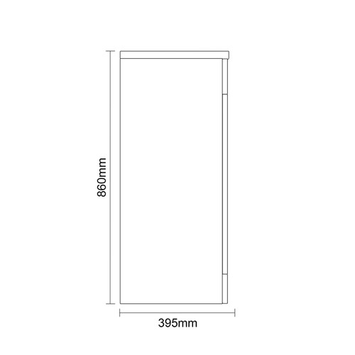 Napoli 390 Nero Oak 600mm 2 Door Vanity Unit for Countertop Basins Side on Dimensions