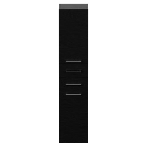 Napoli Nero Oak 350mm x 1600mm Wall Mounted Storage Unit Front View