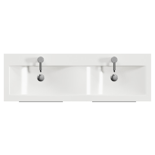 Napoli 390 Nero Oak 1200mm 4 Drawer Vanity Unit with Double Glide Basins Top View