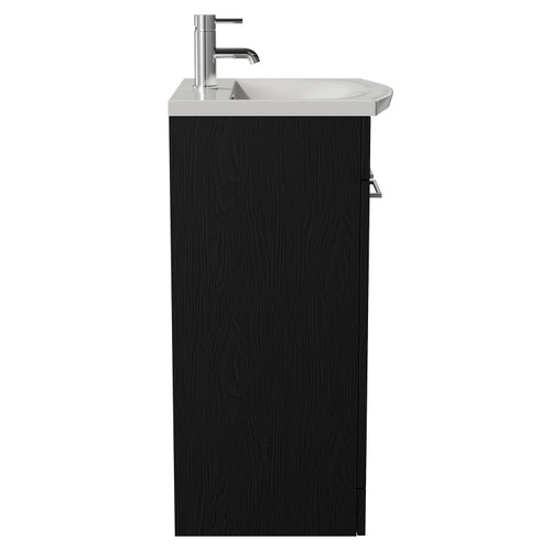 Napoli 390 Nero Oak 500mm 2 Door Vanity Unit with Arc Basin Side View