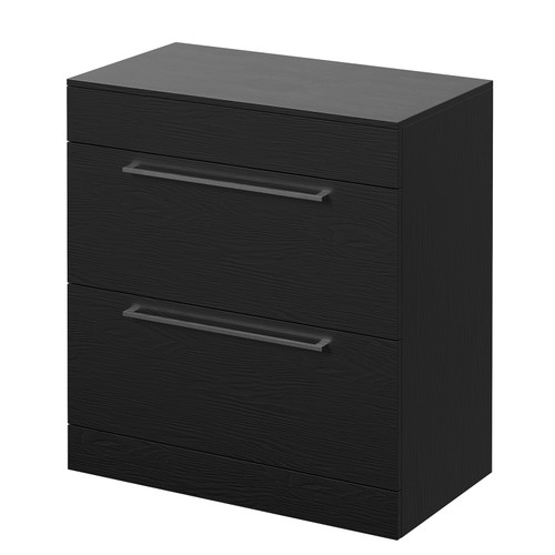 Napoli 460 Nero Oak 800mm 2 Drawer Vanity Unit for Countertop Basins Right Hand View