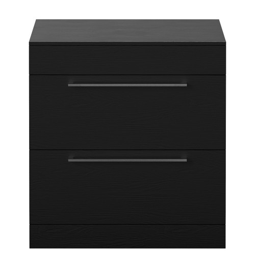 Napoli 460 Nero Oak 800mm 2 Drawer Vanity Unit for Countertop Basins Front View