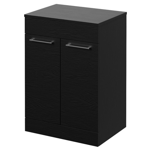 Napoli 460 Nero Oak 600mm 2 Door Vanity Unit for Countertop Basins Right Hand View
