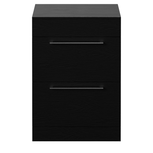 Napoli 460 Nero Oak 600mm 2 Drawer Vanity Unit for Countertop Basins Front View