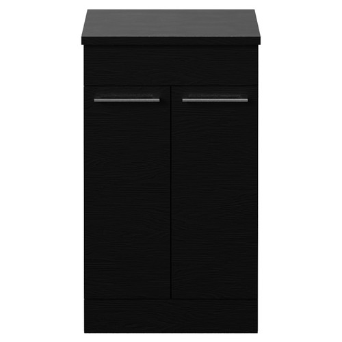 Napoli 390 Nero Oak 500mm 2 Door Vanity Unit for Countertop Basins Front View