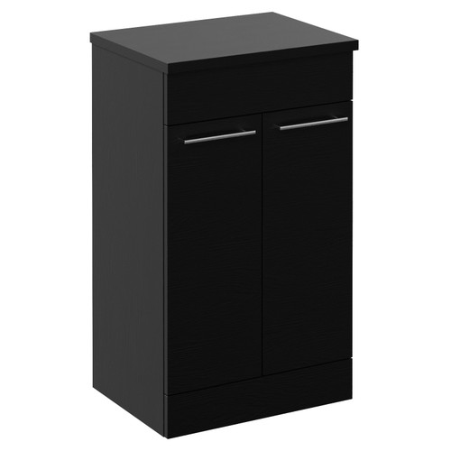 Napoli 390 Nero Oak 500mm 2 Door Vanity Unit for Countertop Basins Left Hand View