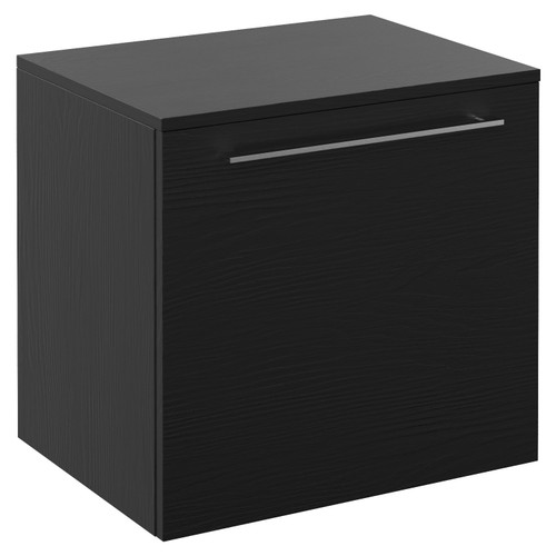 Napoli 390 Nero Oak 500mm Wall Mounted Single Drawer Vanity Unit for Countertop Basins Left Hand View