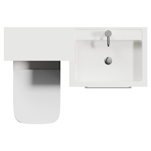 Napoli 460 Nero Oak 1100mm 2 Drawer Vanity Unit Toilet Suite with Right Hand Square Lucia Basin Top View