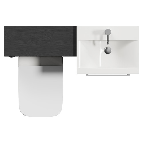 Napoli 390 Cento Nero Oak 1100mm 2 Drawer Vanity Unit Toilet Suite with Glide Basin Top View