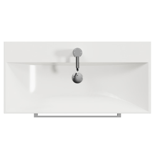 Napoli 390 Olive Green 800mm 2 Drawer Vanity Unit with Rimini Basin Top View
