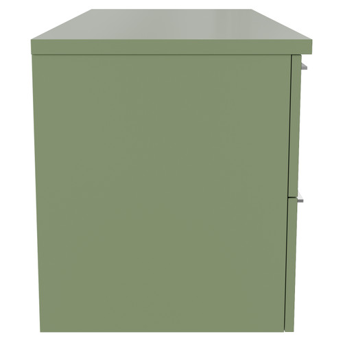 Napoli 460 Olive Green 1200mm Wall Mounted 4 Drawer Vanity Unit for Countertop Basins Side View