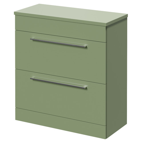 Napoli 390 Olive Green 800mm 2 Drawer Vanity Unit for Countertop Basins Right Hand View