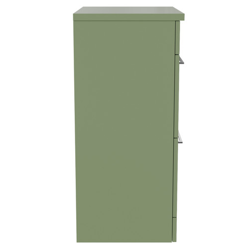 Napoli 390 Olive Green 600mm 2 Drawer Vanity Unit for Countertop Basins Side View