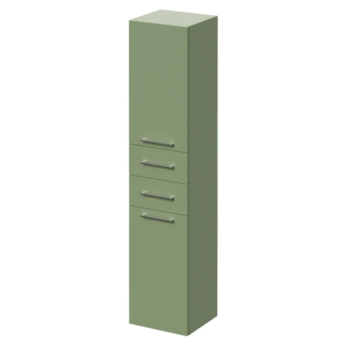 Napoli Olive Green 350mm x 1600mm Wall Mounted Storage Unit Right Hand View