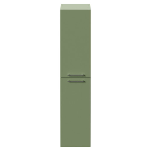 Napoli Olive Green 350mm x 1600mm Wall Mounted 2 Door Storage Unit Front View