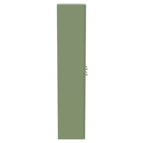 Napoli Olive Green 350mm x 1600mm Wall Mounted 2 Door Storage Unit Side View