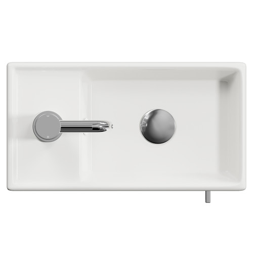 Napoli Cube Olive Green 400mm Wall Mounted Single Door Vanity Unit with Align Basin Top View