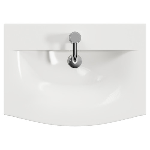 Napoli 390 Olive Green 600mm 2 Door Vanity Unit with Arc Basin Top View