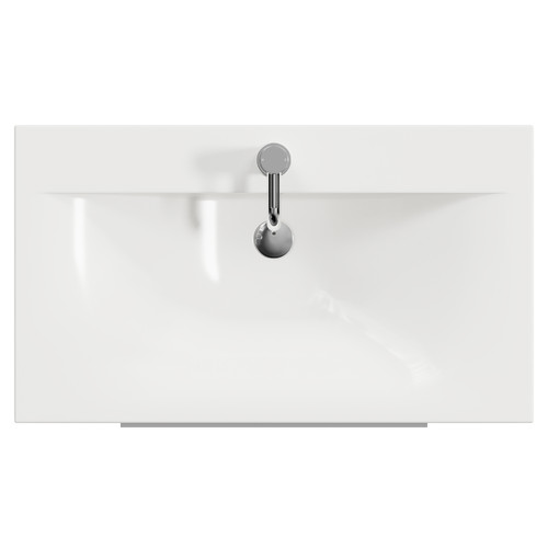 Napoli 460 Olive Green 800mm 2 Drawer Vanity Unit with Glide Basin Top View